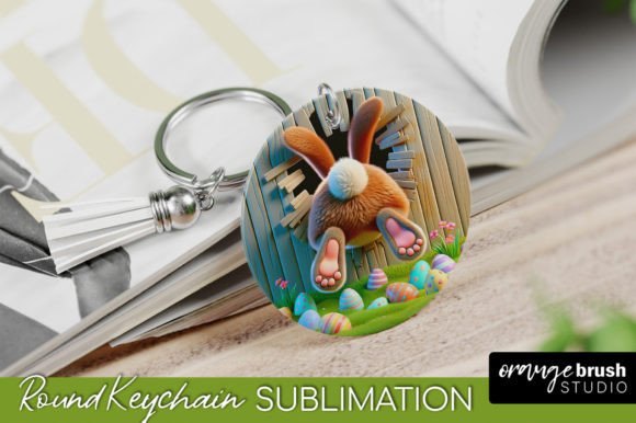3D Hole in Wall Easter Bunny Keychain Design
