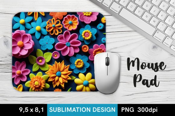 3D Plasticine Flowers Mouse Pad Design: A Creative and Functional Addition to Your Workspace