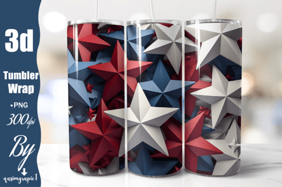 3D Puff Stars Tumbler, Stars Patriotic – A Unique Way to Show Your Spirit