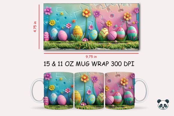Colorful Easter Eggs 3D Mug Wrap: A Vibrant Trend in Sublimation Printing and Creative Design