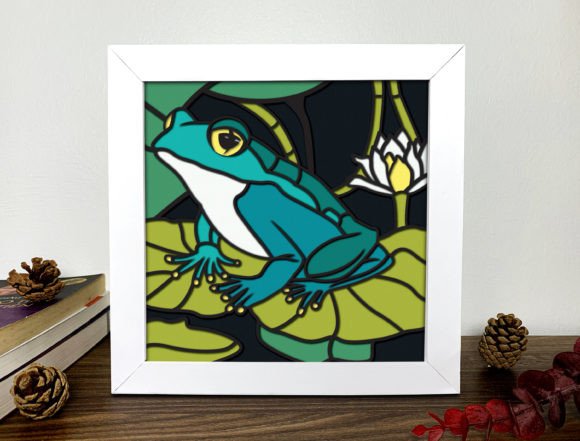 Frog Stained Glass 3D Shadow Box SVG: A Creative Way to Bring Art into Your Space