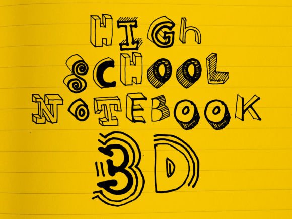 High School Notebook 3D: Reviving the Charm of Youthful Doodles in Modern Design