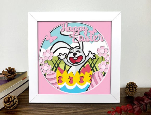 Holiday Cheer with Happy Easter 3D Shadow Box SVG