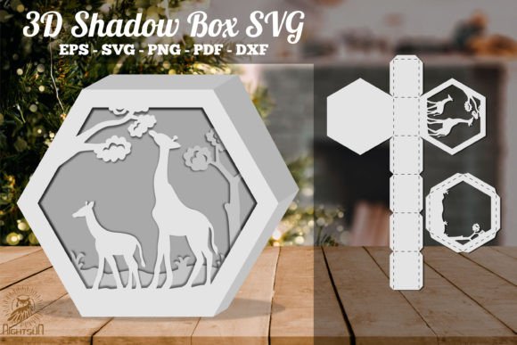 Mother and Child Giraffe 3D Shadow Box: A Beautiful Blend of Art and Craft